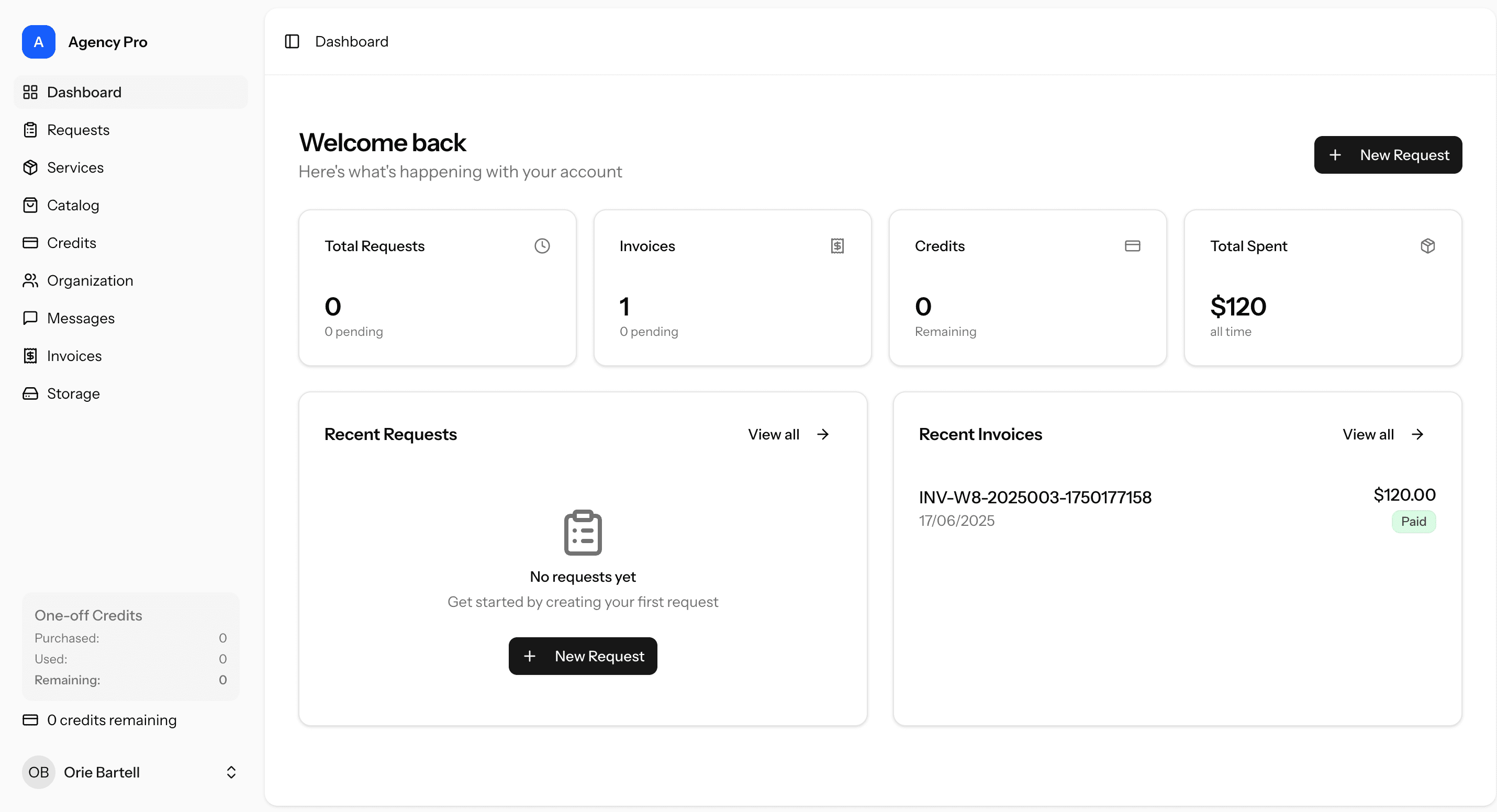 Client portal interface light